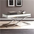 Southern Enterprises Ava Mirrored Metal Coffee Table in Silver