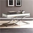 Southern Enterprises Ava Mirrored Metal Coffee Table in Silver