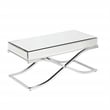 Southern Enterprises Ava Mirrored Metal Coffee Table in Silver