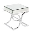 SEI Furniture Ava Mirrored End Table in Chrome