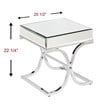 SEI Furniture Ava Mirrored End Table in Chrome