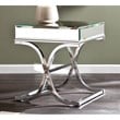 SEI Furniture Ava Mirrored End Table in Chrome