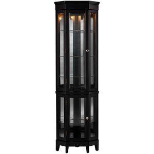 sei furniture essex corner curio in black