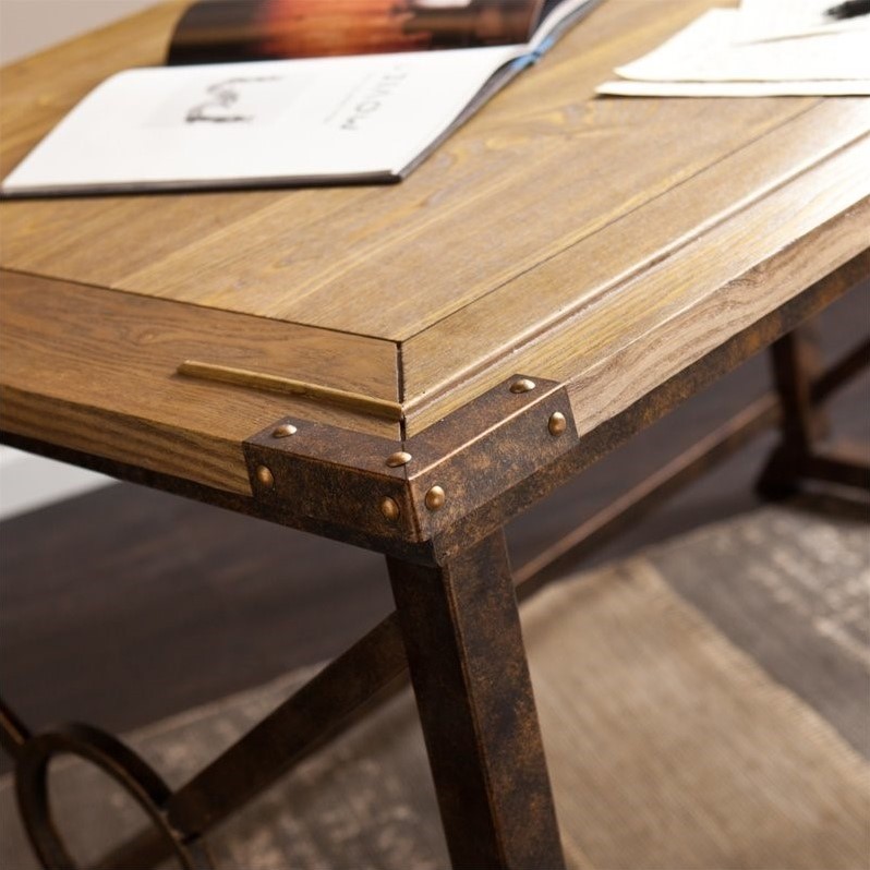 SEI Furniture Knightley Tilt-Top Drafting Table in Oak