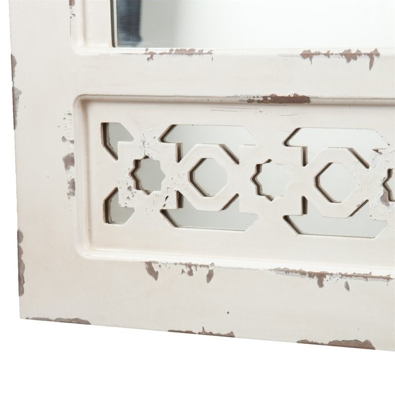 SEI Furniture Wall Mount Jewelry Armoire in Antique White