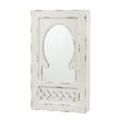 SEI Furniture Wall Mount Jewelry Armoire in Antique White