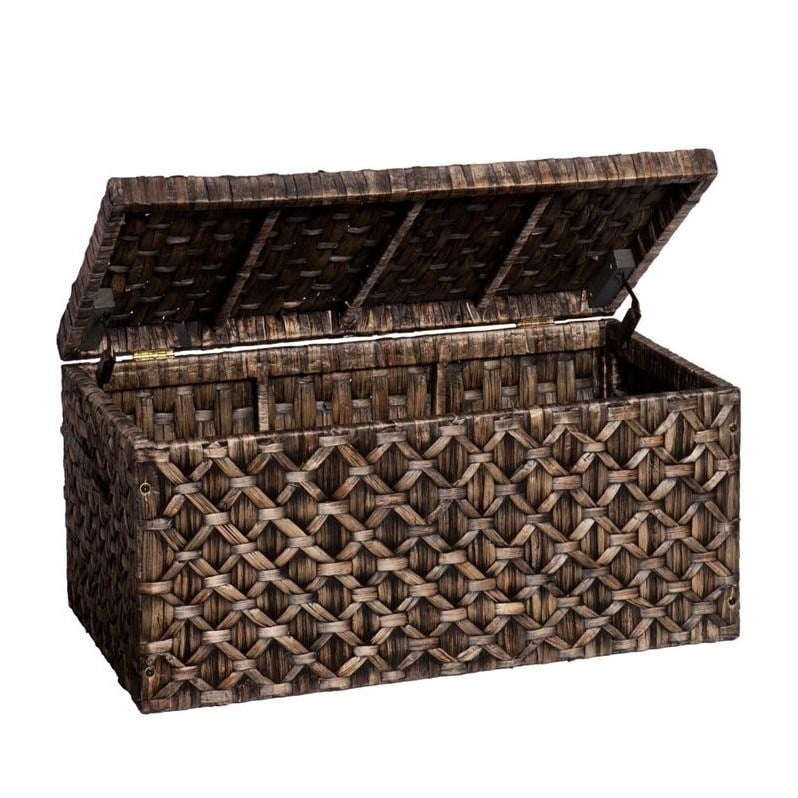 SEI Furniture Water Hyacinth Trunk Coffee Table in Blackwash