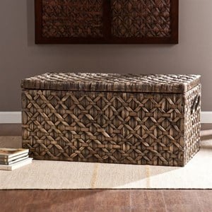 SEI Furniture Water Hyacinth Trunk Coffee Table in Blackwash