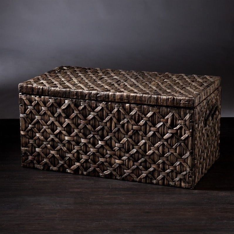 SEI Furniture Water Hyacinth Trunk Coffee Table in Blackwash
