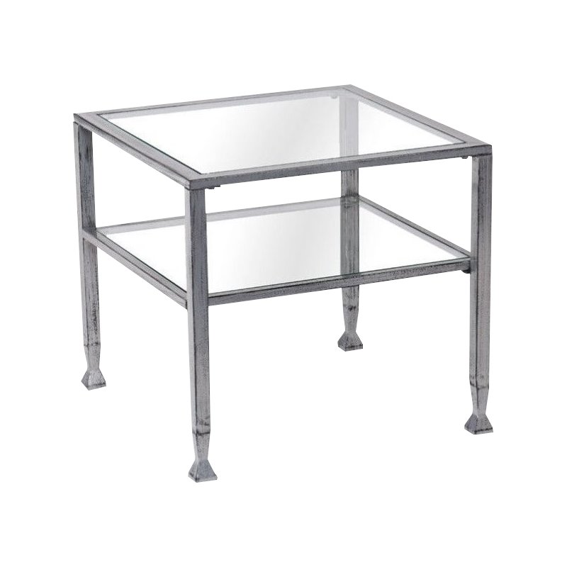 Southern Enterprises MetalGlass Coffee Table in Silver and Black CK0770