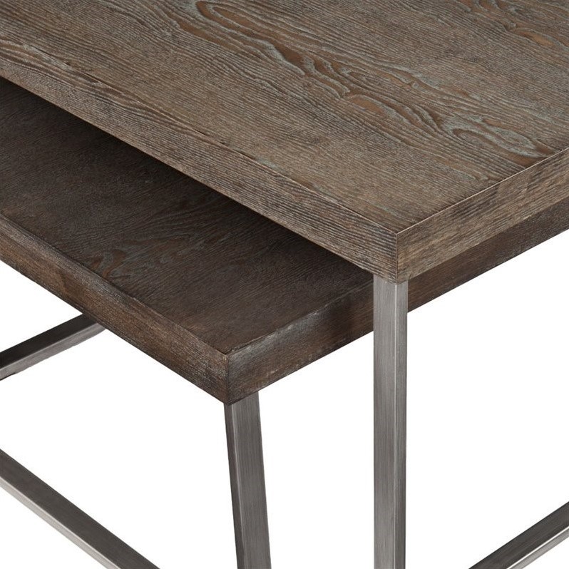 Southern Enterprises Nolan 2 Piece Nested Coffee Table In Burnt Oak Southern Enterprises Nolan 2 Piece Nested Coffee Table In Burnt Oak