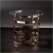 SEI Furniture Belmar Round End Table in Champagne