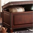 SEI Furniture Amherst Trunk Coffee Table in Dark Cherry