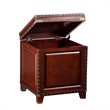 SEI Furniture Amherst Storage Trunk End Table in Dark Cherry