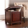 SEI Furniture Amherst Storage Trunk End Table in Dark Cherry