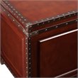 SEI Furniture Amherst Storage Trunk End Table in Dark Cherry