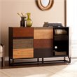 SEI Furniture Harvey Console Table in Wood and Black