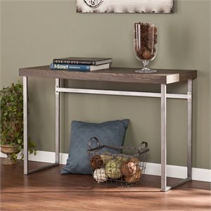 SEI Furniture Nolan Console Table in Weathered Burnt Oak