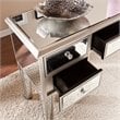 SEI Furniture Mirage Mirrored Console Table in Silver