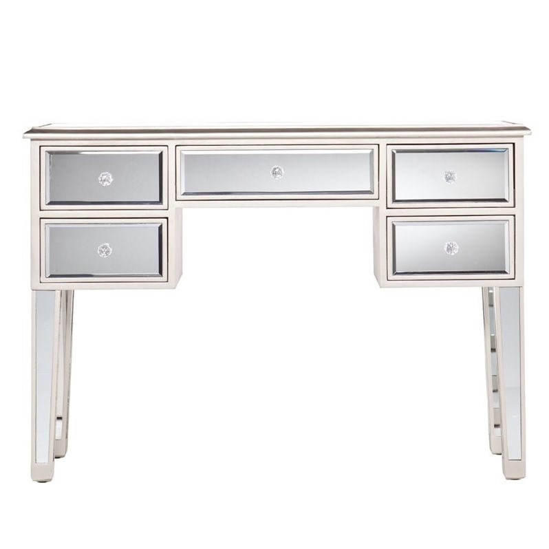 Southern Enterprises Mirage Mirrored Console Table In Silver