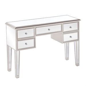 SEI Furniture Mirage Mirrored Console Table in Silver