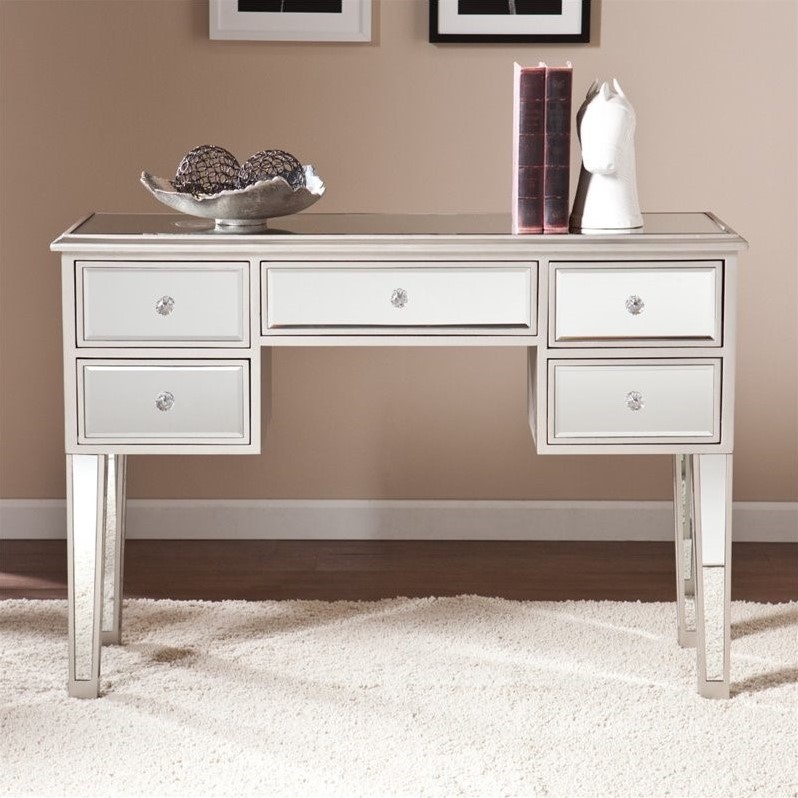 Southern Enterprises Mirage Mirrored Console Table In Silver