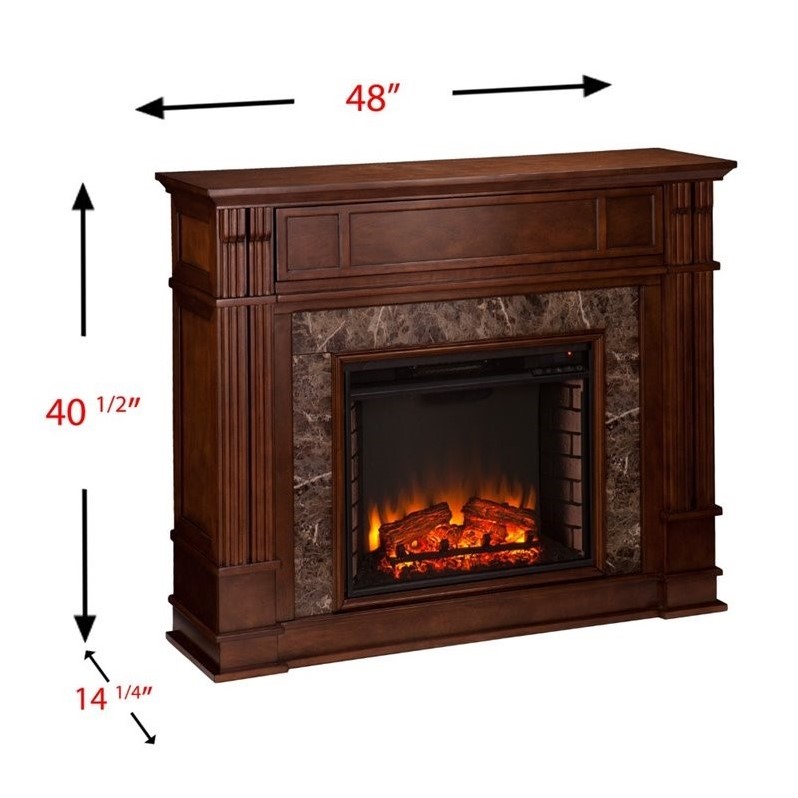 SEI Furniture Highgate Electric Media Fireplace in Maple