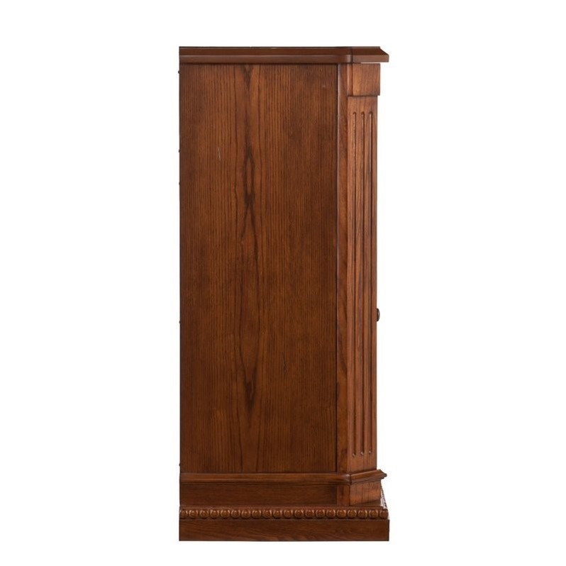 Southern Enterprises Atkinson Fireplace Tv Stand In Rich Brown Oak