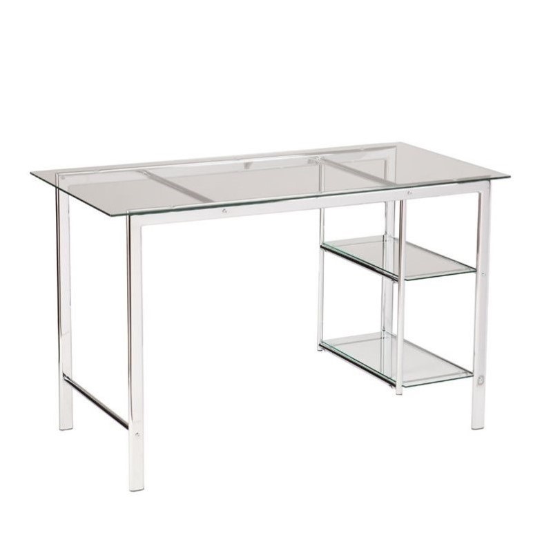 SEI Furniture Oslo Glass Desk in Chrome