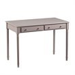 SEI Furniture Janice 2-Drawer Writing Desk in Gray