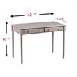SEI Furniture Janice 2-Drawer Writing Desk in Gray
