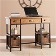 SEI Furniture Mirada Writing Desk in Weathered Gray and Matte Black