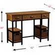 SEI Furniture Mirada Writing Desk in Weathered Gray and Matte Black