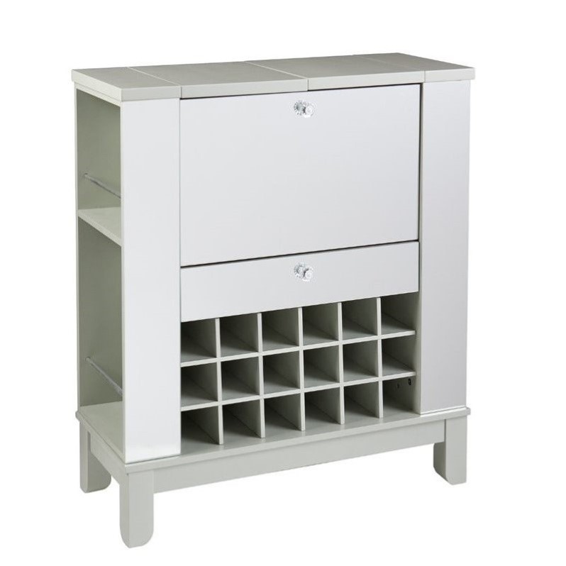 Southern Enterprises Mirage Mirrored Wine And Bar Cabinet In Silver