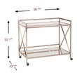 SEI Furniture Maxton Bar Cart in Metallic Gold