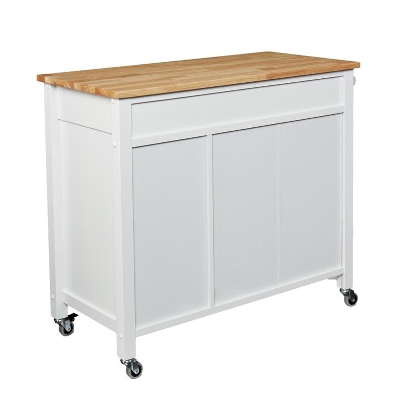 SEI Furniture Martinville Kitchen Cart in White