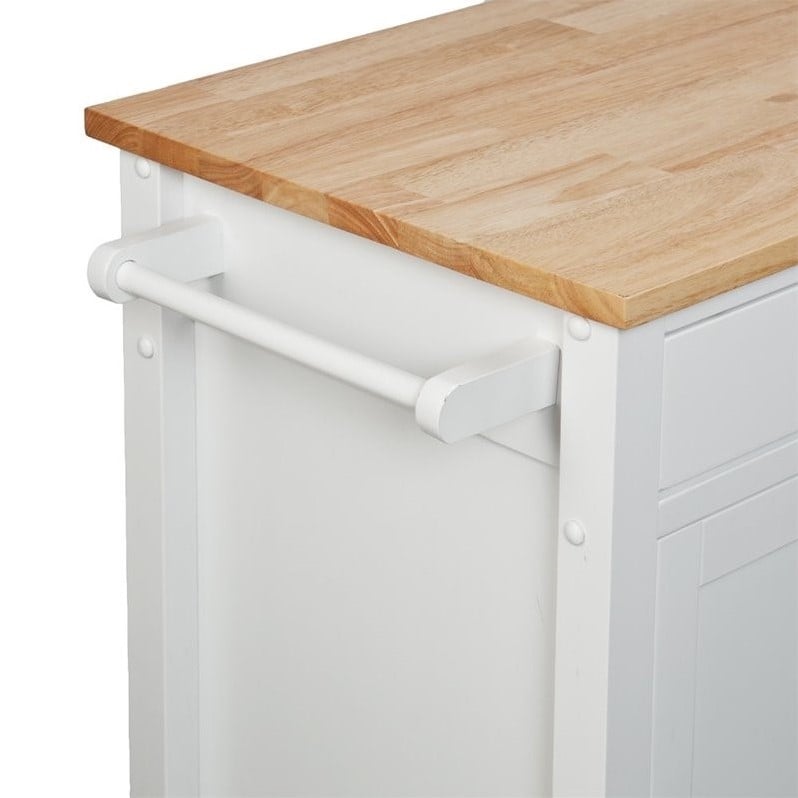 SEI Furniture Martinville Kitchen Cart in White