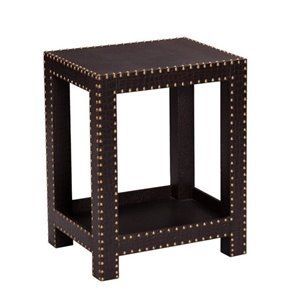 Southern Enterprises Reptilian Nailhead Accent Table in Brown