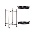 SEI Furniture Alfred Two-Tier Round Butler Table in Black