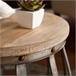 SEI Furniture Mencino Accent Table in Weathered Fir and Silver