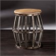 SEI Furniture Mencino Accent Table in Weathered Fir and Silver