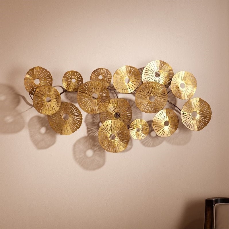 Southern Enterprises Aura Abstract Wall Sculpture in Metallic Gold WS3253