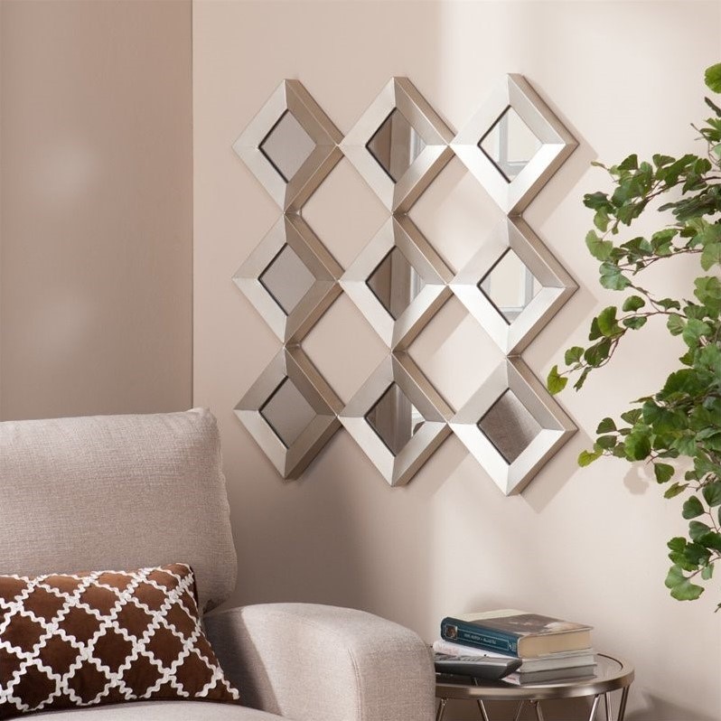Southern Enterprises Masada Mirrored Squares Wall Sculpture in Silver