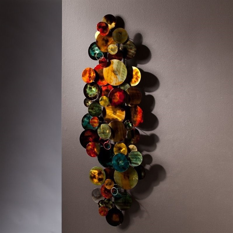 SEI Furniture Longavi Metal Wall Sculpture in Multi-Color Glaze