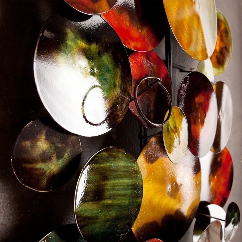 SEI Furniture Longavi Metal Wall Sculpture in Multi-Color Glaze