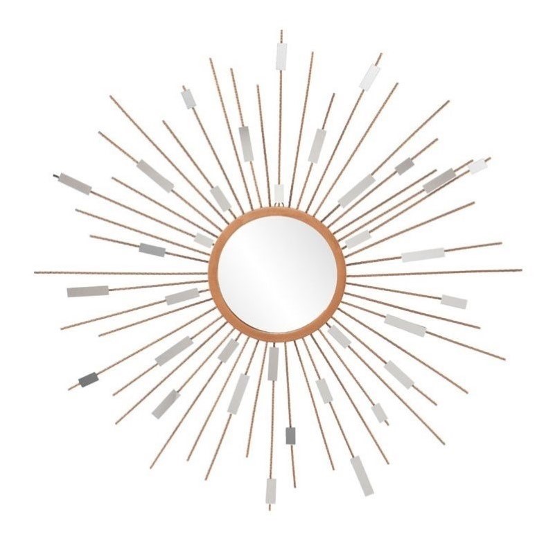 SEI Furniture Starburst Mirrored Wall Sculpture in Painted Gold