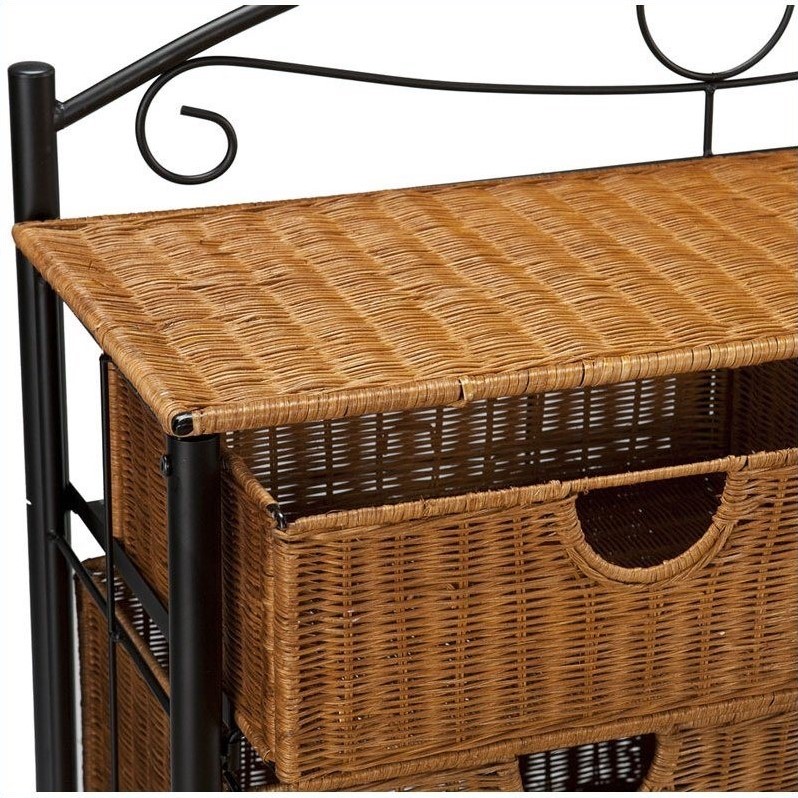 Southern Enterprises Lillian Iron Wicker Storage Chest In Black
