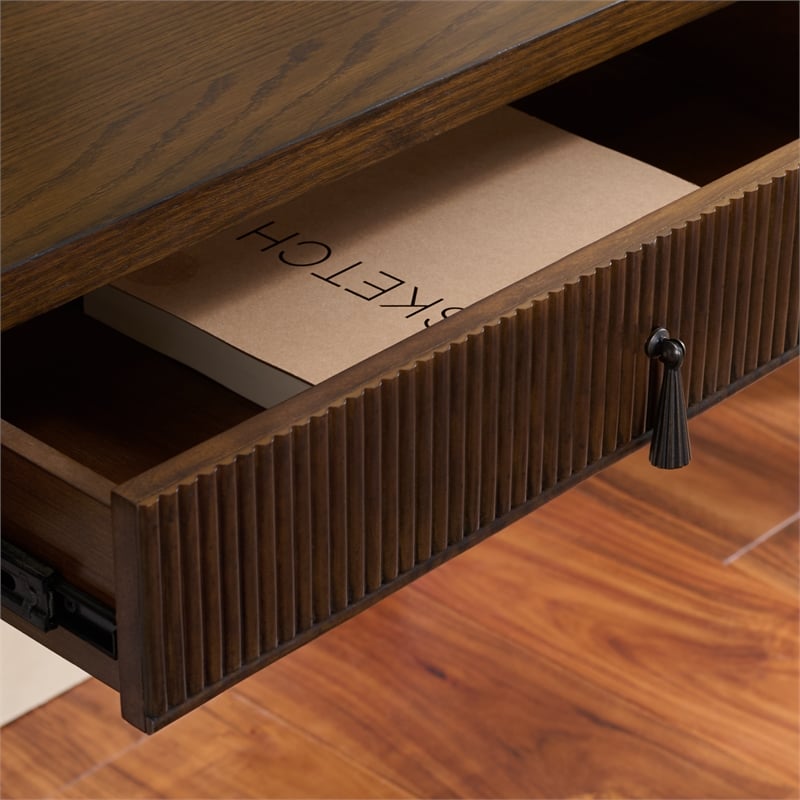 Southern Enterprises Amila Wood 1 Drawer Desk in Brown