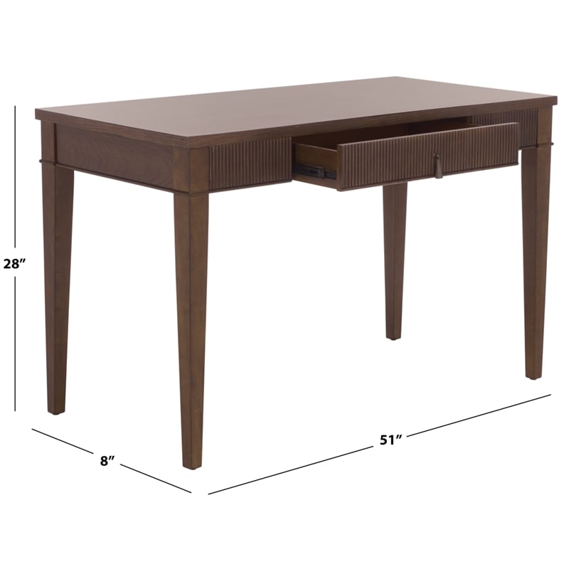 Southern Enterprises Amila Wood 1 Drawer Desk in Brown
