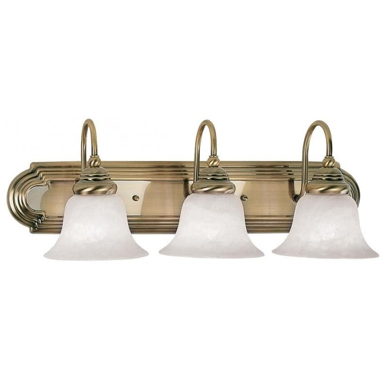 Livex Lighting Belmont 3 Bath Light in Antique Brass